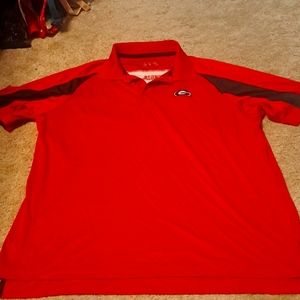 Men's UGA GEORGIA RED POLO SHIRT SIZE LARGE GO DAWGS